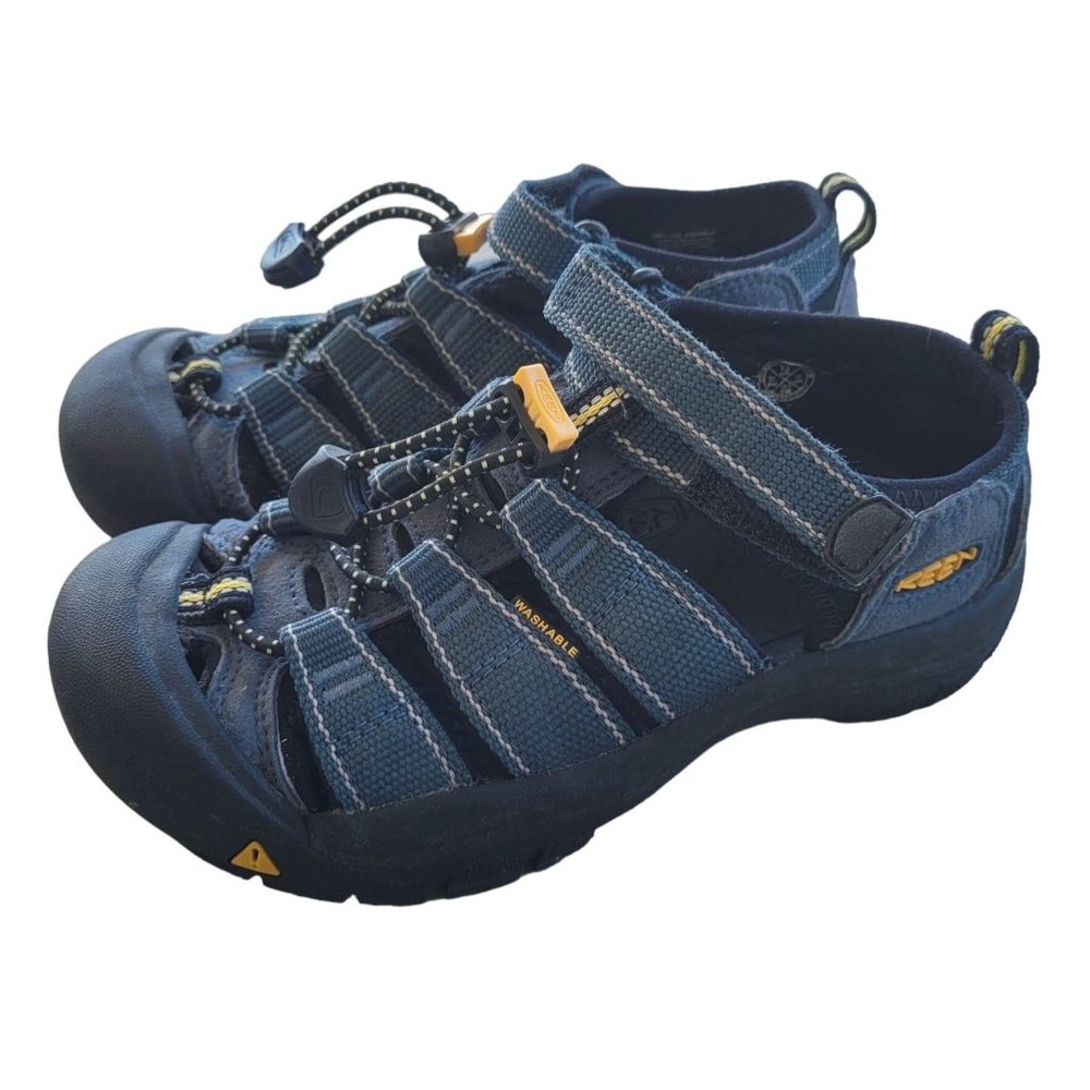 Big Kids Keen Newport H2o Blue Canvas Washable Outdoor Sandals Size 13